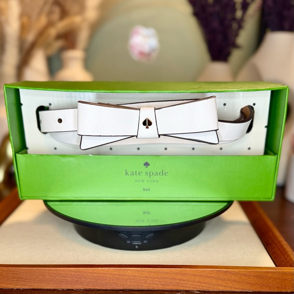 NWT! Kate Spade Off White Bow Accent Belt - Picture 4 of 8